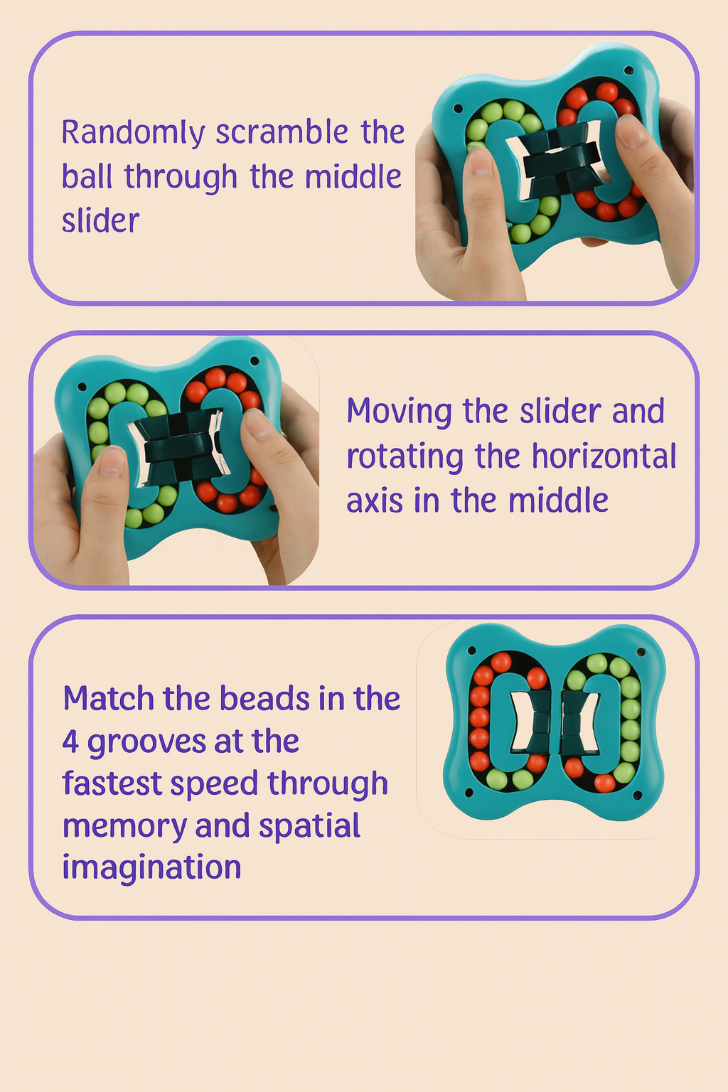 Fidget Fingertip Rotationspinning Magic Bead Cube Rotating Educational Funny Interactive Magic Bean